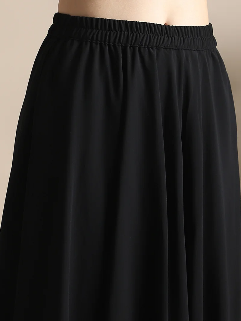 globus  Globus Women Black One Shoulder Extended Sleeves Asymmetric Hem Bandhani Printed Kurta With Flared Palazzos Fusion Coords Set for Women | Best Price UAE