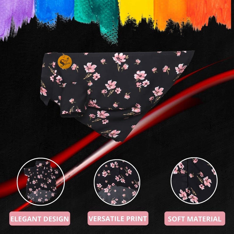 Sage Square Funky Soft Material Dog Shirt | Cool/Funky Print Pet | Soft Light Weight | Comfortable & Breathable Dog Clothing | Trendy Vest Outfit (Black Flower Print) (Large - 20inch) - Image 3