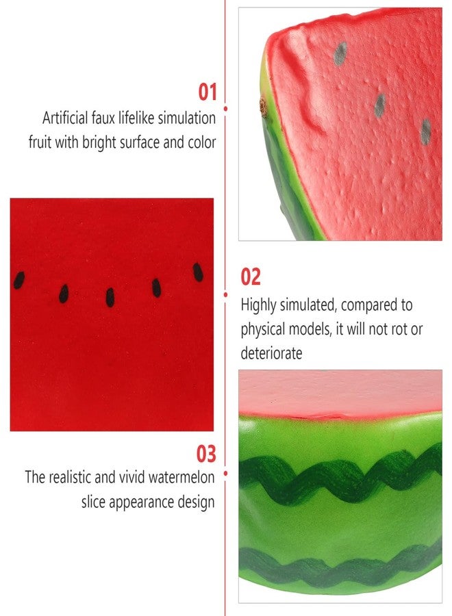 شريحة بطيخ فيكاسكي، فاكهة واقعية، بطيخ صناعي، ديكور منزلي من مادة الفوم - Image 4