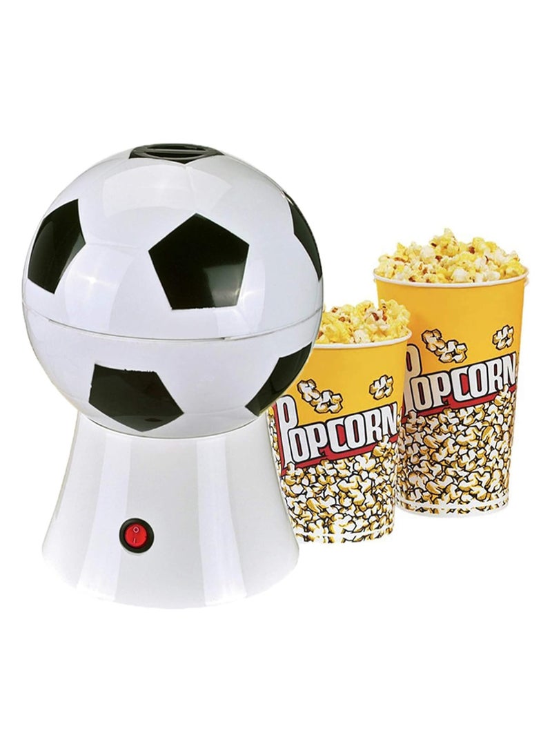 DubaiGallery Air Popcorn Maker Automatic Mini Popcorn Machine Football White/Black - Image 1