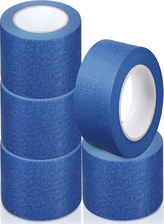 Fainne 5 Rolls Blue Painters Tape Bulk Multi Pack Safe Paint Paper Masking Tape for Wall Painting Decoration Supplies (Blue,3 Inch X 55 Yards) - Image 1