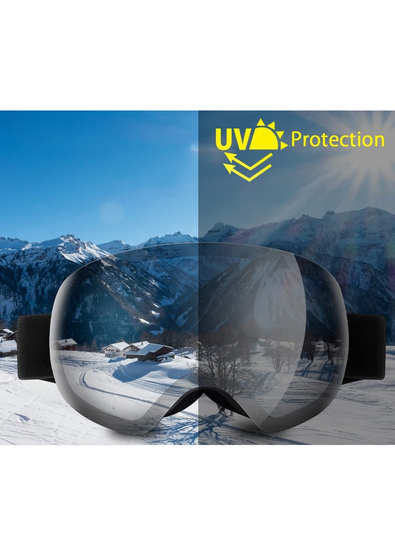 Generic Ski Goggles Snowboard Glasses, OTG Framless Anti-Fog Spherical Interchangeable Lens 100% UV 400 Protection, Foam Anti-Scratch Dustproof for Men Women Youth Adult  - Image 4