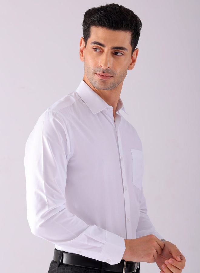 The Indian Garage Co Men Slim Fit Solid Full Sleeves Cutaway Collar Formal Shirt - Image 4