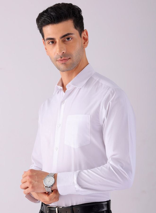 The Indian Garage Co Men Slim Fit Solid Full Sleeves Cutaway Collar Formal Shirt - Image 3