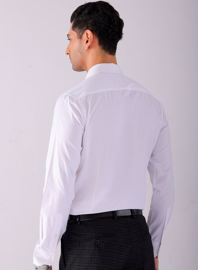 The Indian Garage Co Men Slim Fit Solid Full Sleeves Cutaway Collar Formal Shirt - Image 2