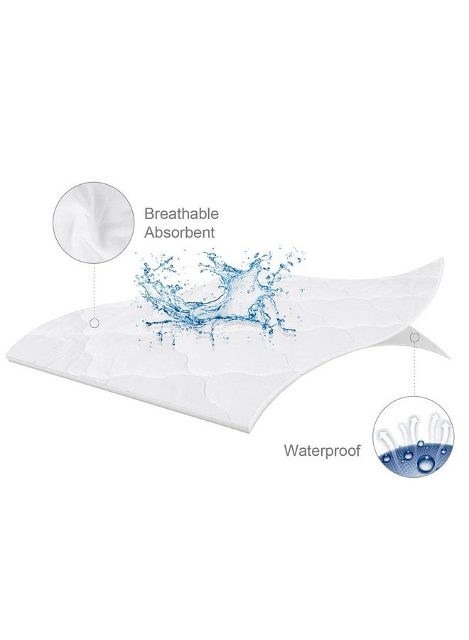 Biloban Bassinet Mattress Pad Cover Waterproof, Quilted Bassinet Mattress Protector Sheets Fits All Mainstream Bassinet - Rectangle, Oval, Hourglass, 2 Pack, Ultra Soft Breathable, Grey and White - Image 2