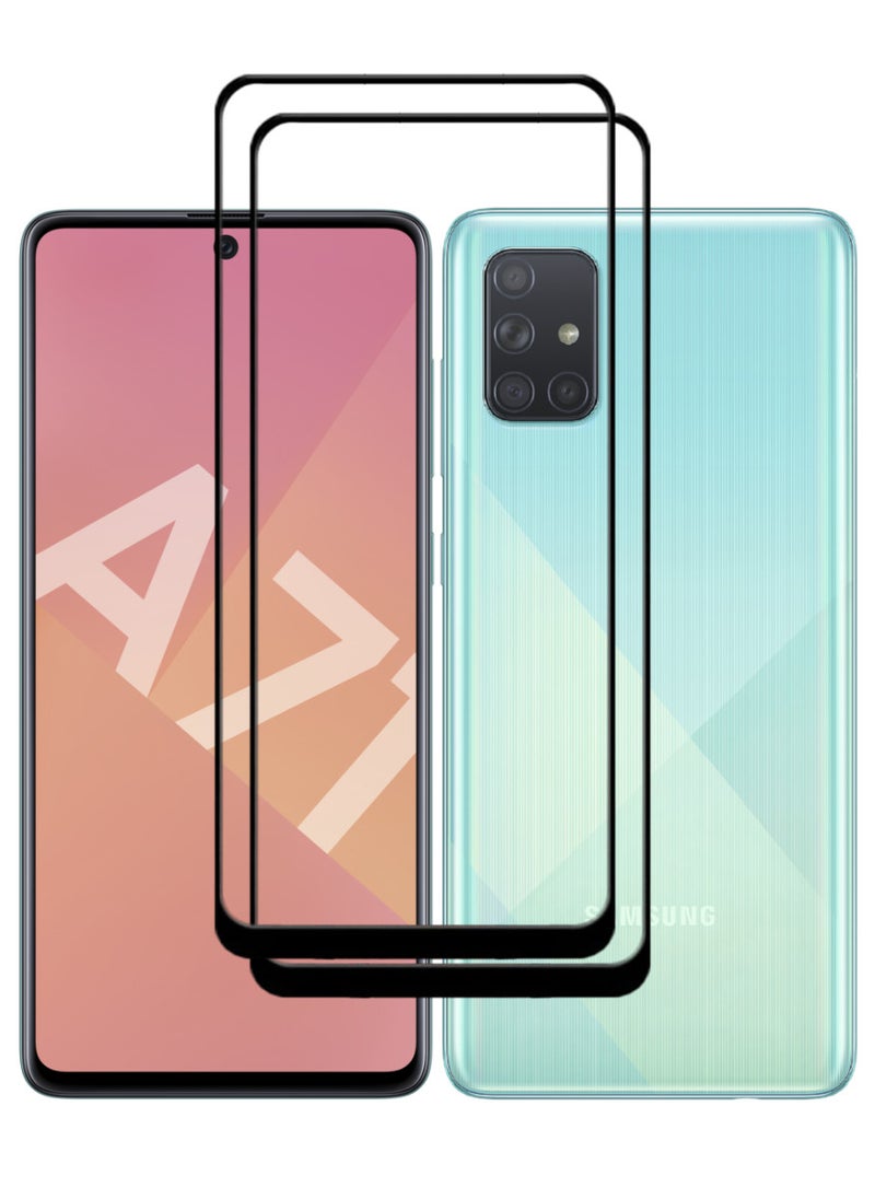 ACLIX 2 Pieces Antistatic ESD Dustproof Premium Quality High Definition Tempered Glass Screen Protector Designed For Samsung Galaxy A71 - Image 1