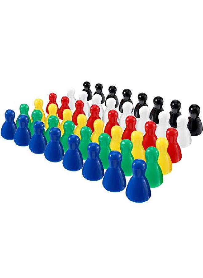 Gejoy 48 Piece Multicolor Plastic Pawns Pieces Game For Board Games Tabletop Markers Component - Image 1