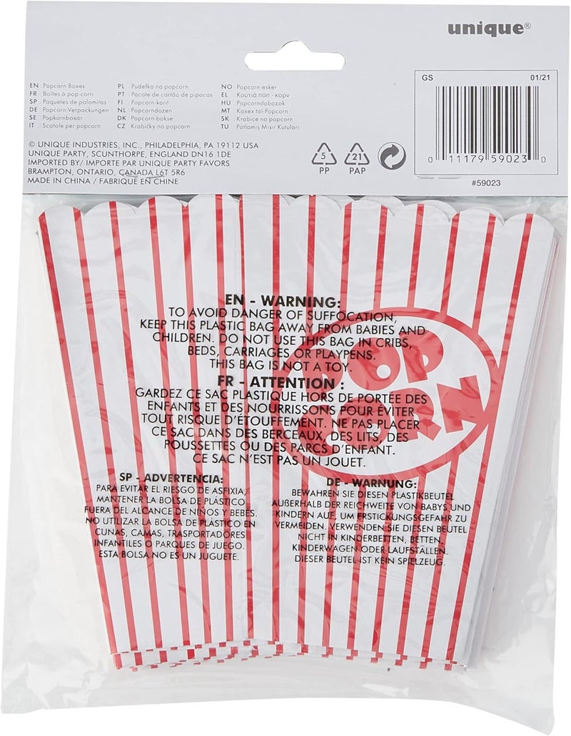 Unique Vibrant Red Small Popcorn Paper Boxes (8 Pack) - Premium Treat Containers for Parties and Movie Nights - Image 3