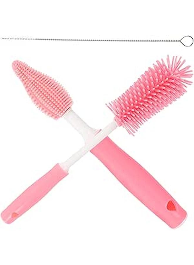 Long Straw Baby Bottle Brush Cleaning Set Easy to Use for Nursing Bottles - Image 1