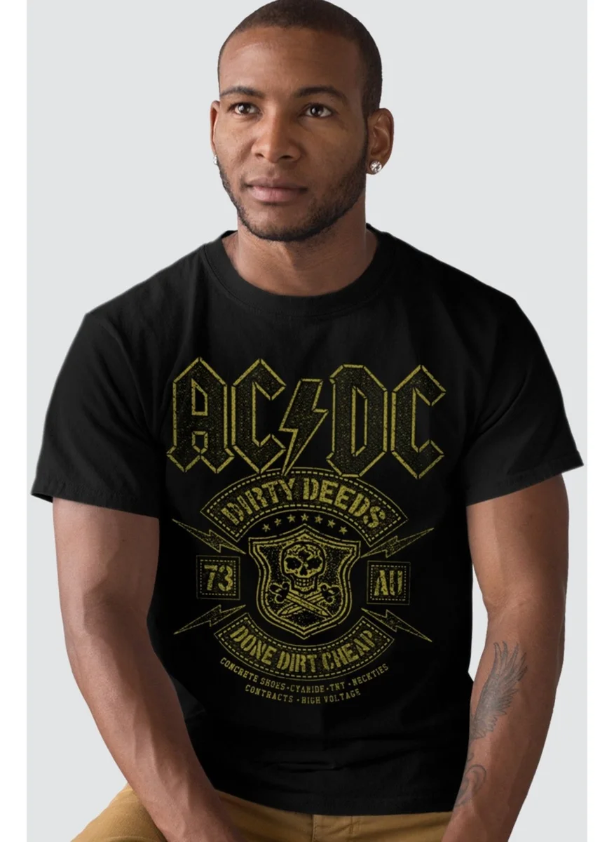 روك اند رول Snowy Acdc Black Short Sleeve Men's T-Shirt