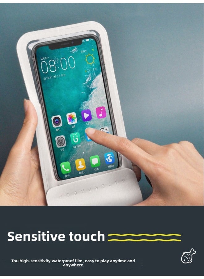 general Touch Screen Mobile Phone Waterproof Bag Seaside For Apple Swimming Universal Sealed Bag Hanging Neck Large Hot Spring-Colour:Light Pink-large Size - Image 5