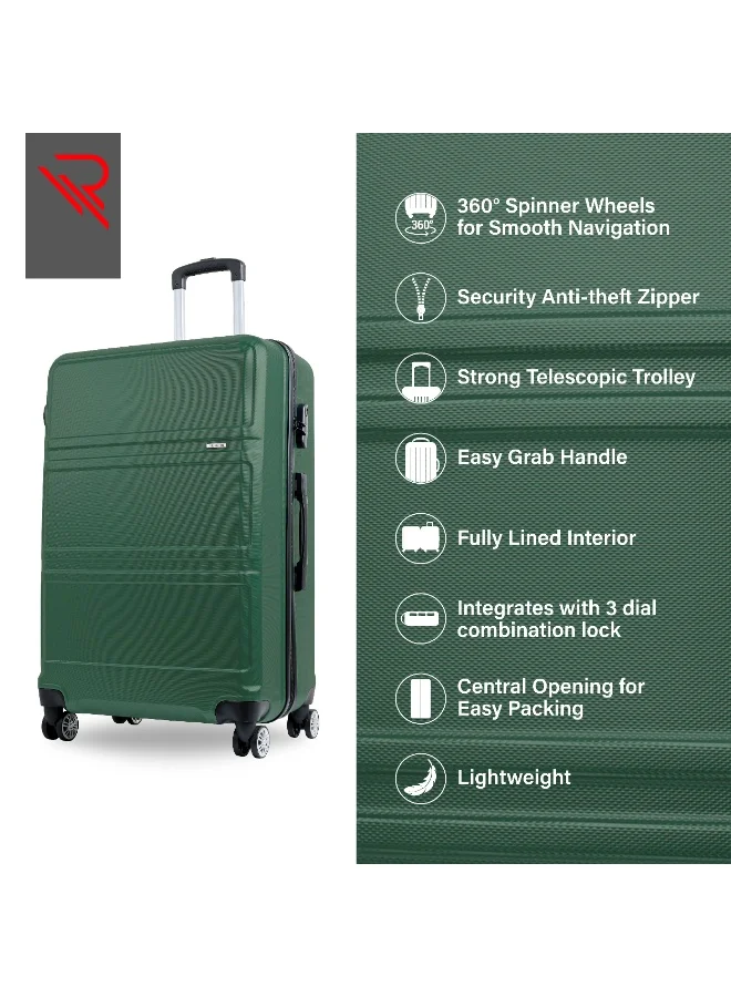 Reflection Reflection ABS Carry On Suitcase Airline Approved, Lightweight 28 Inch  Luggage- 360° Silent Wheels, ABS Hard Luggage Trolley, Spinner Wheels, Travel Luggage  (28-Inch , D.Green)