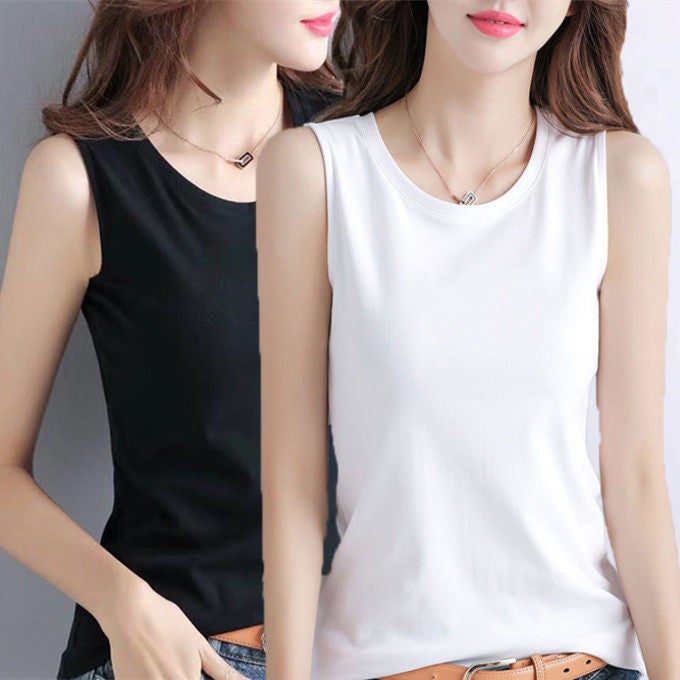 100% pure cotton vest for women's summer outerwear 2025 plus size loose breathable morning run sleeveless versatile undershirt for women - Image 2