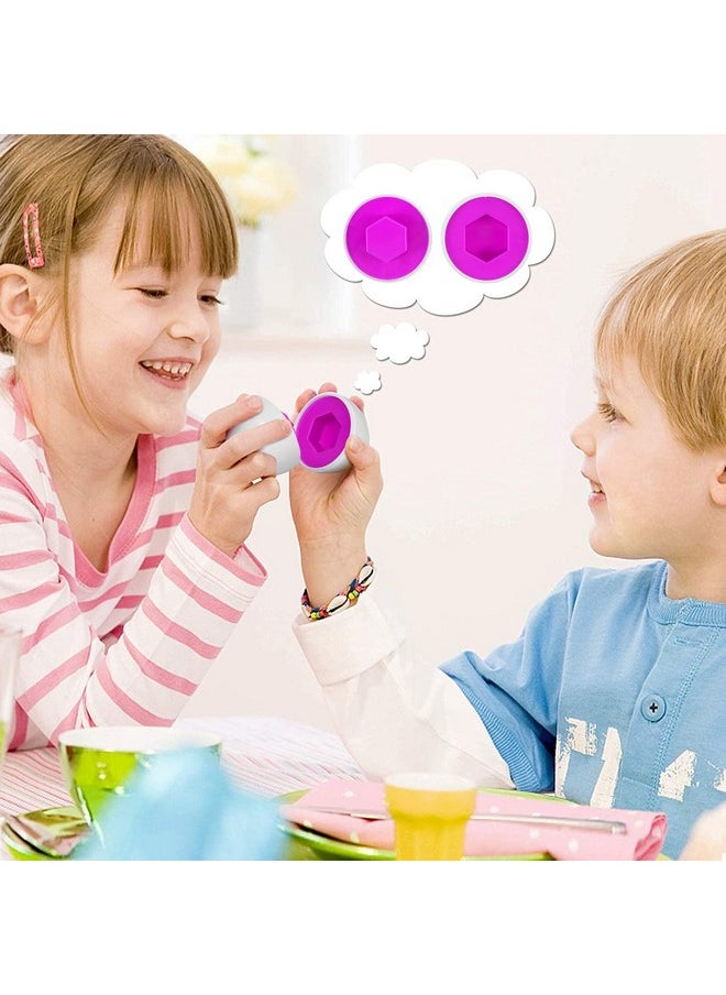 ThinkMax Matching Eggs Toys For Toddlers 1 2 3 Year Olds,12 Pack Easter Eggs Baby Color Shape Recognition Sorting & Stacking Learning Toys, Montessori Toys For Preschool Pre-Kindergarten Boys Girls  - Image 2