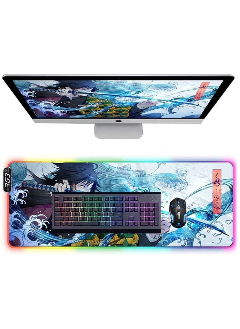Generic Demon RGB Mouse Pad  Large Extended Gaming Mouse Pad , Stitched Edges, Ultra Thick 3 mm, Wide & Long Mousepad 30*80 CM  - Image 2