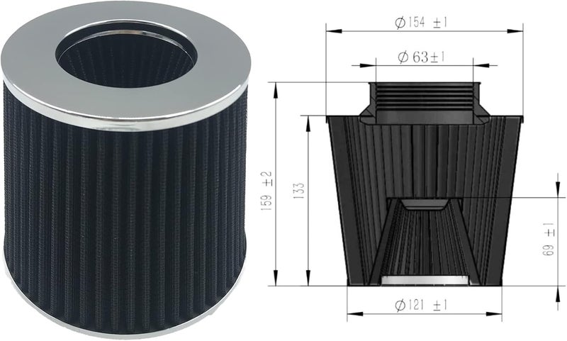 OBUYTO 2.5-Inch Cold Air Intake System Kit with Filter for Honda Civic 2001-2005 - Image 4