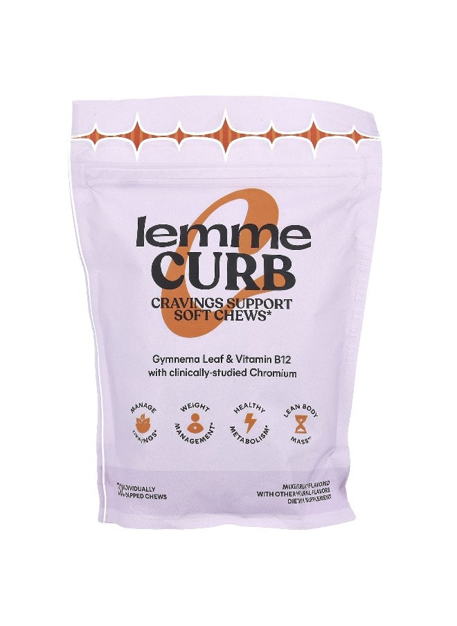 Lemme Lemme, Curb, Cravings & Lean Body Mass Support Soft Chews, Mixed Fruit, 30 Individually Wrapped Chews  - Image 1