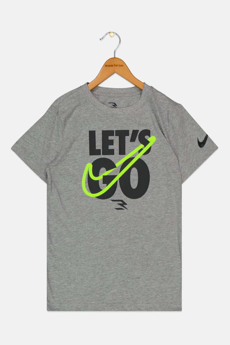 Nike 3Brand by Russell Wilson Kids Boy Sportswear Fit Short Sleeve Training T-Shirt, Grey - Image 1