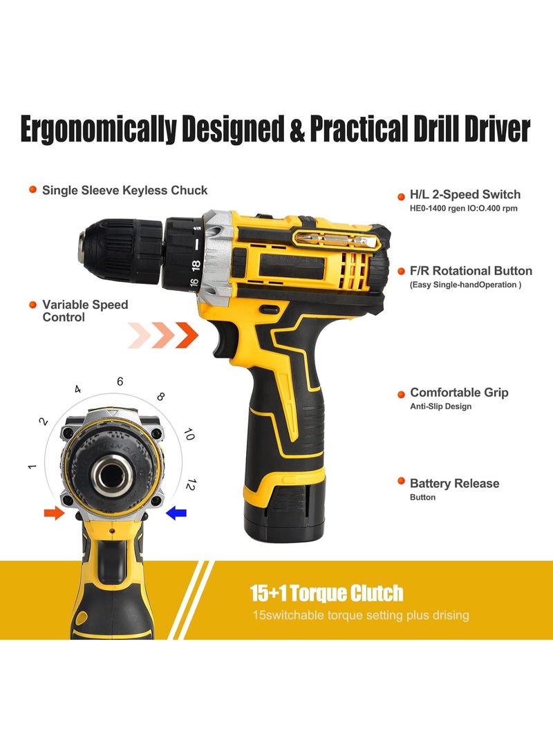 روكسون دريل شحن صدمات لاسلكي روكسون 12 فولت – بطارية ليثيوم أيون 1300mAh، سرعة 0-750 دورة/دقيقة، تصميم مدمج وخفيف – أداة كهربائية قوية متعددة الاستخدامات للأعمال المنزلية والمهنية | موديل RX-12VCD - Image 2