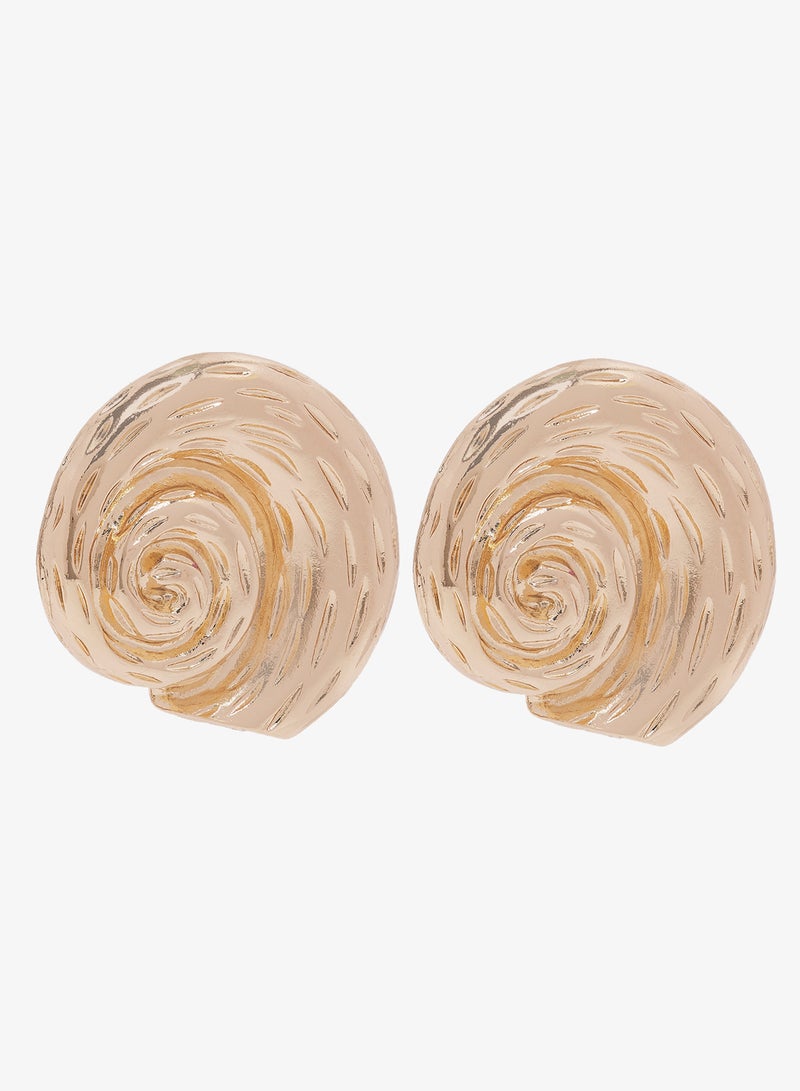 Ginger Chunky Asymmetical Gold Earrings - Image 1