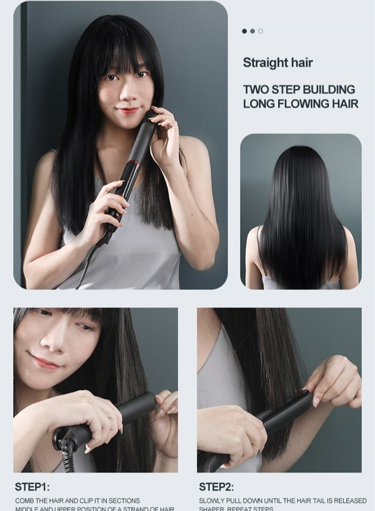 Generic Hair Straightener, Fast Heat Titanium Hair Straightener for Stylish Styles, 2-in-1 Hair Straightener and Curler Dual Voltage Styling Tool for Professional Salon Straightening/Curling/Waving  - Image 2