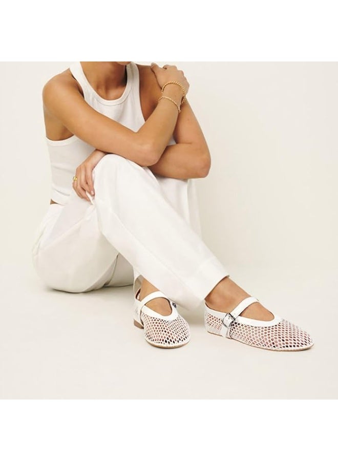 عاليا باريس حذاء باليه مسطح من ألايا بتصميم شبكي - أبيض - Image 2
