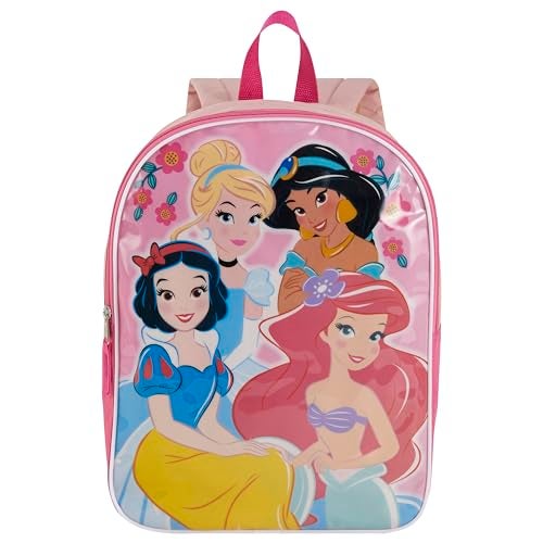Disney Princess Backpack for Kids 15” | Cute Princess Bookbag for Girls | Padded Straps & Large Zip Compartment | Princess Back to School Supplies - Image 1