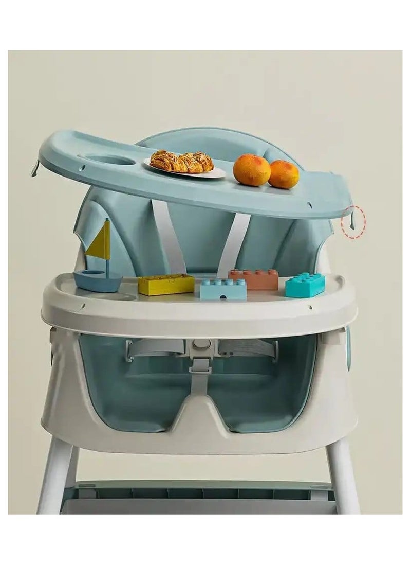 Kidilo - Kidillo Baby High Chair with Footrest, Toddler Feeding Booster Seat with Tray, Wheels, Toy Bar and Safety Harness for Kids - Image 1