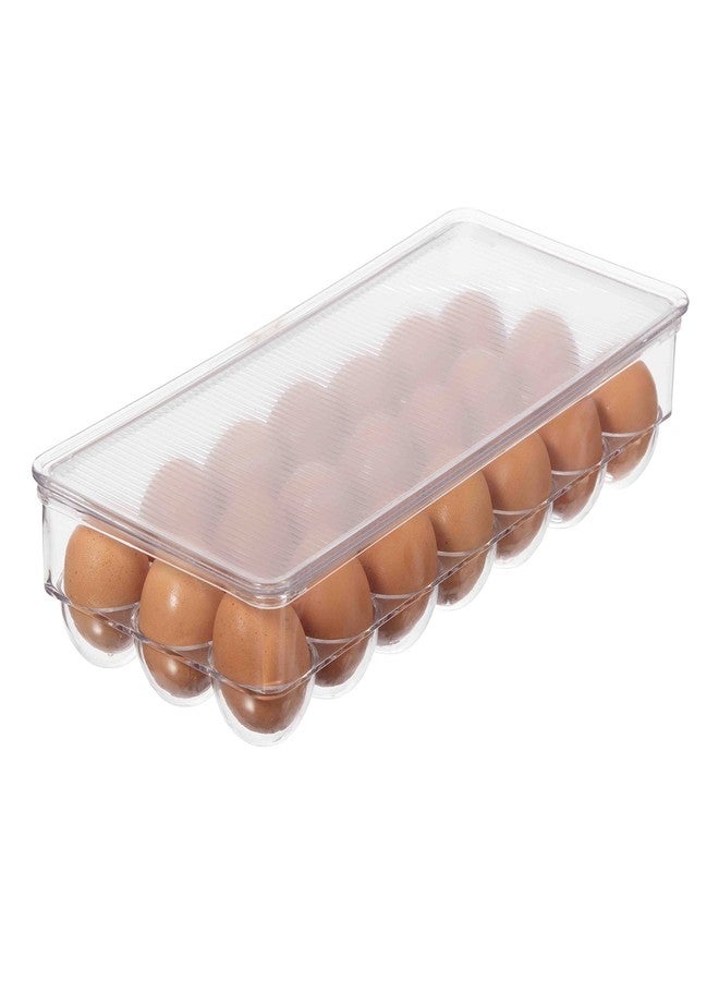 Oggi Stackable Covered Egg Holder - Kitchen Organization, Fridge Organizer, Food Storage, Clear Stackable Storage Bins, 21 Egg Tray - Image 1