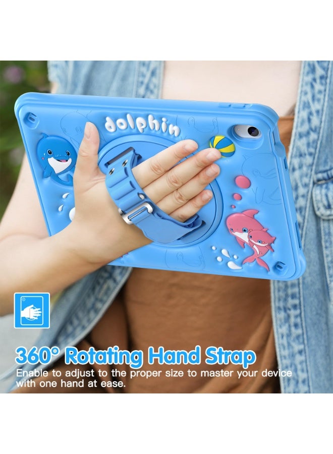 Cover for Apple iPad (A16) 11th/10th Generation (2025/2022) Case Cover, Tough Bubble Kids case Cover for Apple iPad 11th/10th Gen 2025/2022 with Rotating Kickstand  Shoulder Strap - Image 3