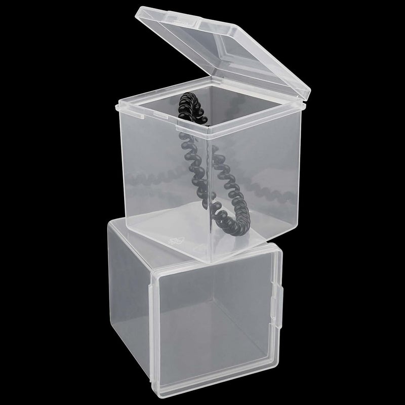 JAPCHET 72 Pieces Plastic Bead Storage Containers Clear Small Bead Organizers with Lid Clear Square Display Boxes for Beads Buttons and Candies 22 x 22 x 23 In - Image 3