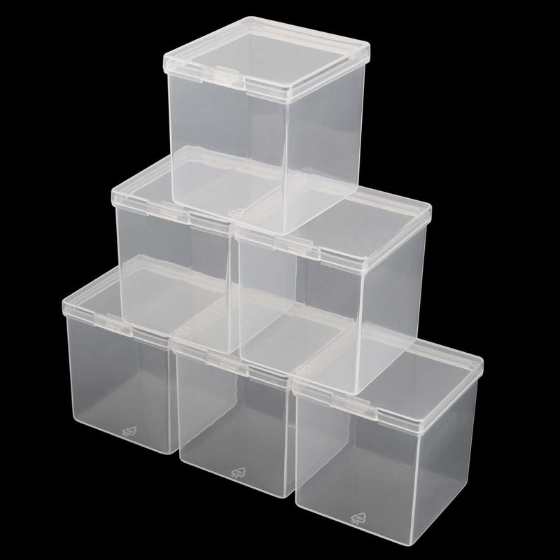 JAPCHET 72 Pieces Plastic Bead Storage Containers Clear Small Bead Organizers with Lid Clear Square Display Boxes for Beads Buttons and Candies 22 x 22 x 23 In - Image 5