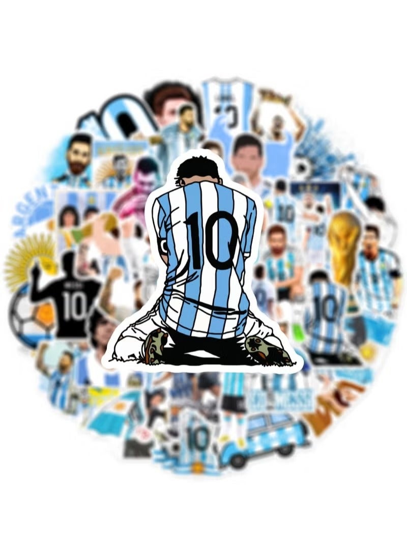 EHOME 50-Piece Multicolored Waterproof Stickers of Argentina World Cup - Image 1