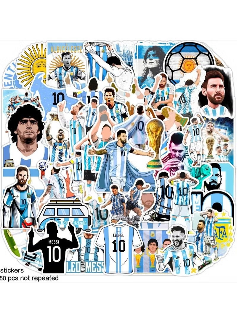 EHOME 50-Piece Multicolored Waterproof Stickers of Argentina World Cup - Image 2