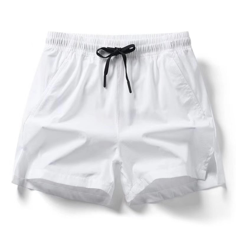 Student Sports Shorts Mens Summer Ice Silk Sports Thin Mens and Womens Triple Pants Running Short Pants for Hair Black  - Image 2