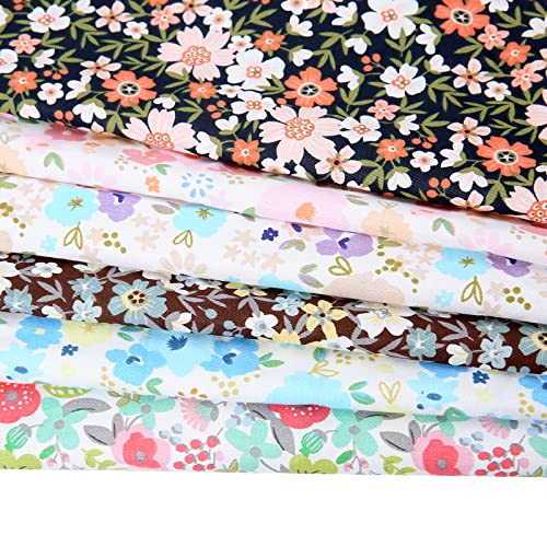 Antetek 20 x 20 Cotton Fabric DIY Making Supplies Quilting Patchwork Fabric Fat Quarter Bundles DIY for Quilting Cotton Patchwork Cushions clorful Flowers 20 x 20 - Image 1