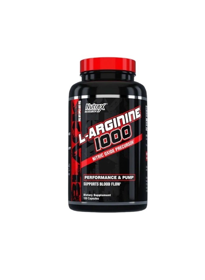 Nutrex Research L Arginine 1000 Nitric Oxide Precursor 120 Capsules - Image 1