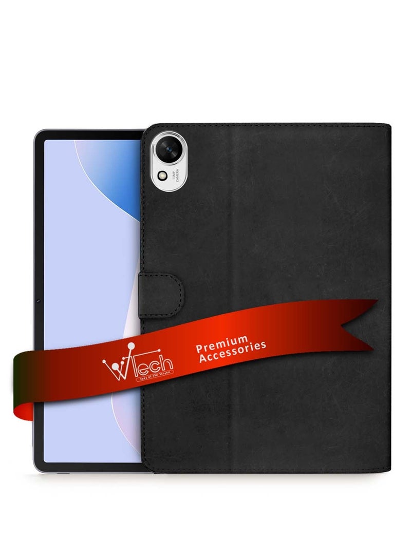Wtech Huawei MatePad 11.5 S 2024 (11.5 Inch) / Honor Pad V9 2024 PU Leather Magnetic Closure Flip Case Cover - Black - Image 1