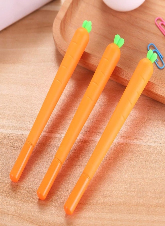 YSSZAM 3 Pc Orange School Company Writing Gel Pen, Creative Classic Cute to Write Smoothly Funny Carrot 0.5mm Black Gel Ink Writing Pen Office School Supply Creative Gift - Image 2