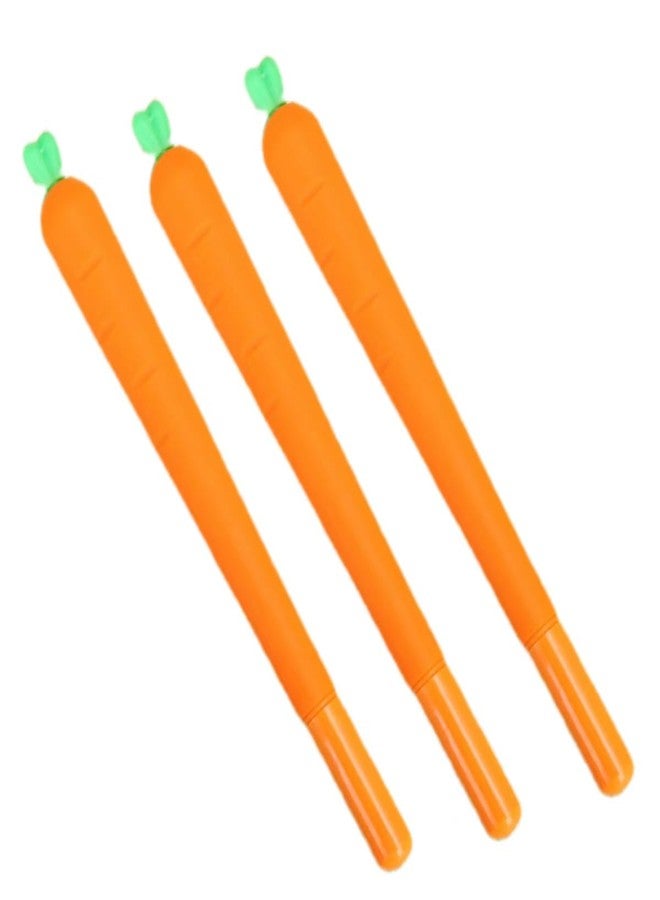 YSSZAM 3 Pc Orange School Company Writing Gel Pen, Creative Classic Cute to Write Smoothly Funny Carrot 0.5mm Black Gel Ink Writing Pen Office School Supply Creative Gift - Image 1