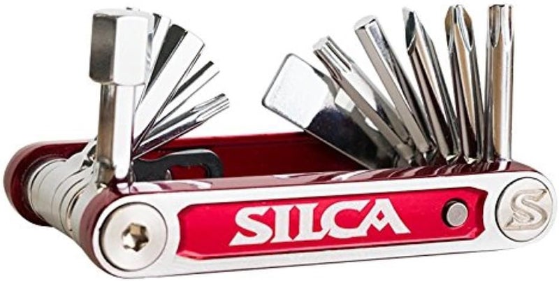 SILCA TREDICI MultiTool | 13 tools minimalistic focus | steel multi tools with hardened chrome finish | aluminum side bars with master link magnetic storage | HEX/TORX/PHILLIPS/Pad spacer 105g - Image 1