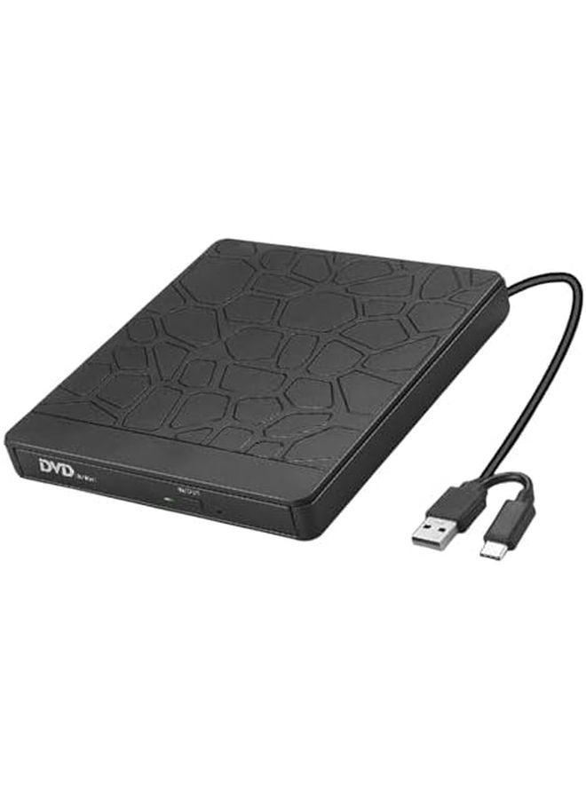 External Portable Disc Burner for Laptop Plug and Play with USB Cable and Card Slot - Image 1