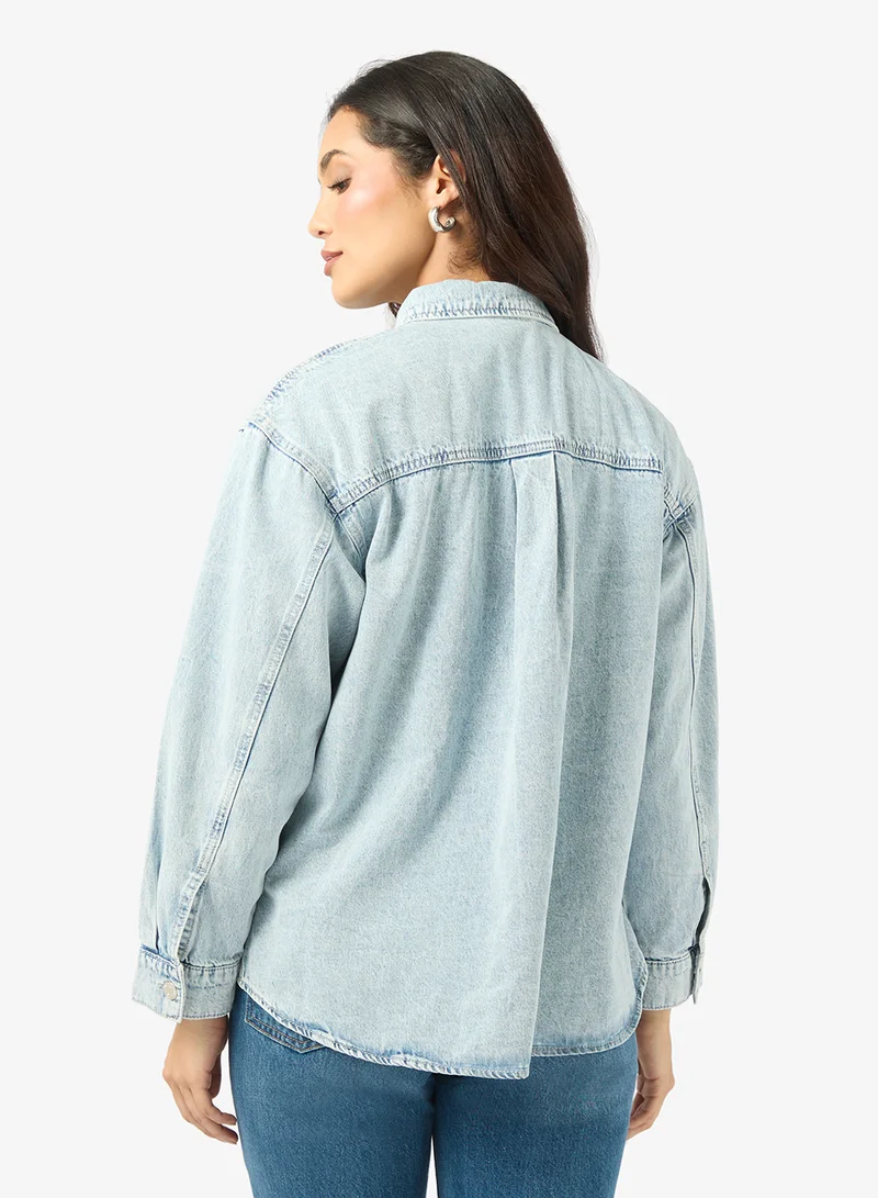 VERO MODA Vmjennie Button Down Denim Shirt