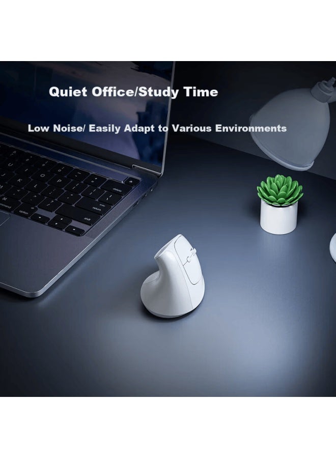 Inphic X9pro Wireless Ergonomic Vertical Mouse Office Silent Laptop Mouse 58° Support Anti-pinch 4-level Dpi Gray - Image 4