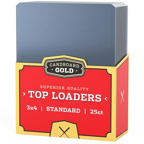 Cardboard Gold - 35pt Top Loaders for Cards - 25 Count - Premium 3x4 Inch Trading Card Toploaders - Protect Your Baseball and Sports Cards with These Crystal Clear Hard Plastic Sleeves Protectors - Image 1