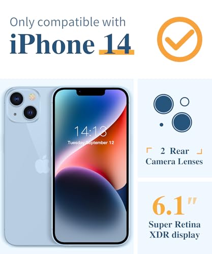GVIEWIN for iPhone 14 Case Floral, with Screen Protector + Camera Lens Protector,[Non Yellowing] Soft Shockproof Clear Phone Protective Cover for Women, Flower Pattern Design 6.1"(Hibiscus) - Image 2