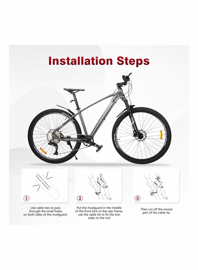 Generic 2PC Mountain Bike Fender Carbon Fiber Pattern Bicycle Fenders Rear Front Mountain Mud Guard Against Splashing Water & Dirt Bike Mud Guard  - Image 5