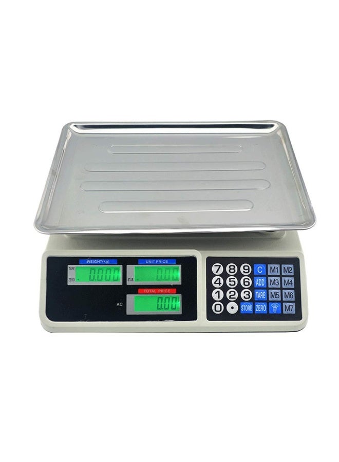 DubaiGallery Computing Scale for Commercial Use, Dual LCD Display, Stainless Steel Platform, Rechargeable Battery, Ideal for Fruits, Vegetables, Meat, and Produce - Image 2