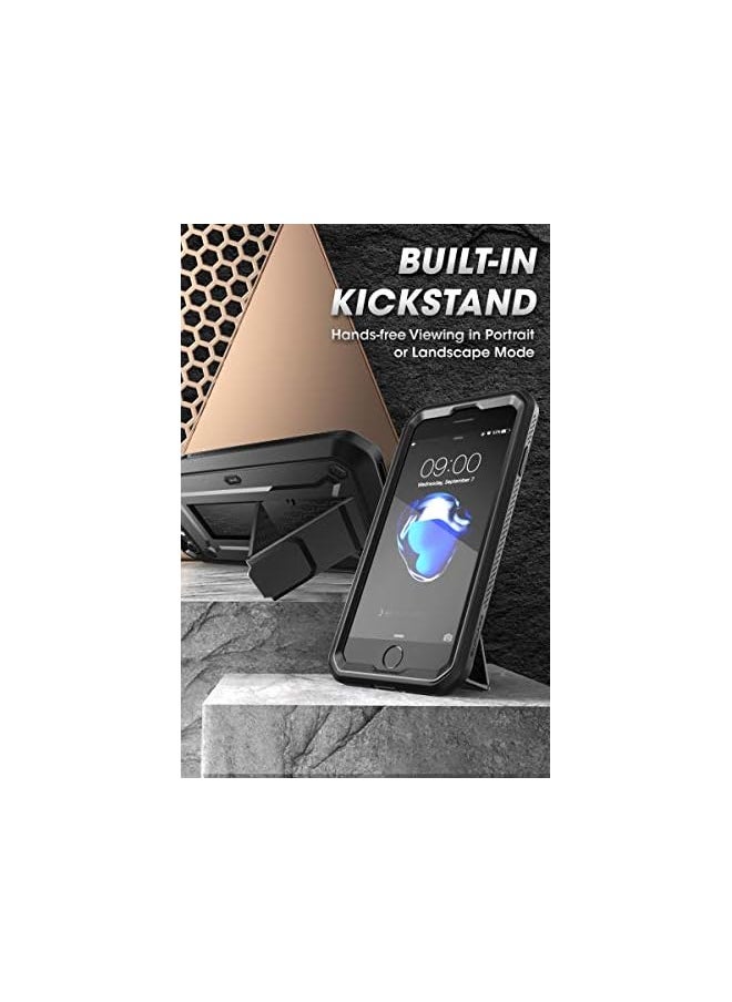 SupCase - Unicorn Beetle Pro Series Case for iPhone SE (2022/2020) /iPhone 7 /iPhone 8, Full-Body Dual Layer Rugged Belt-Clip & Kickstand Case with Built-in Screen Protector (Black) - Image 1